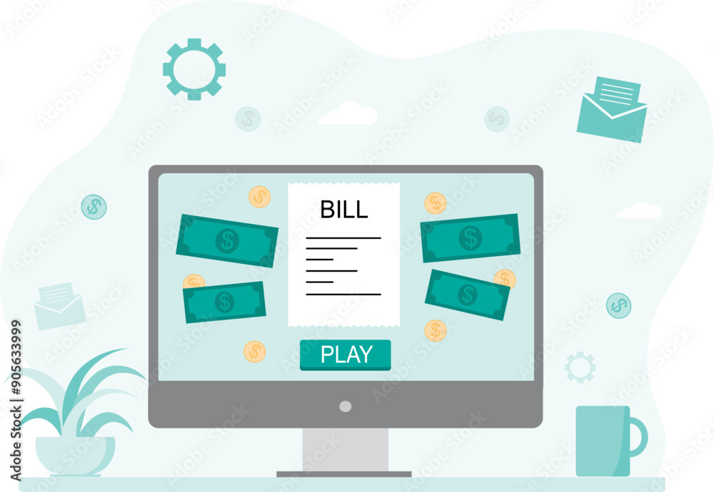 Paying bills. Bill in hand. Payment of utility, bank, restaurant and other. Paying bills. Bill in hand. Payment of utility, bank, restaurant and other.