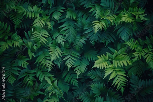 A lush green forest with many leaves and branches