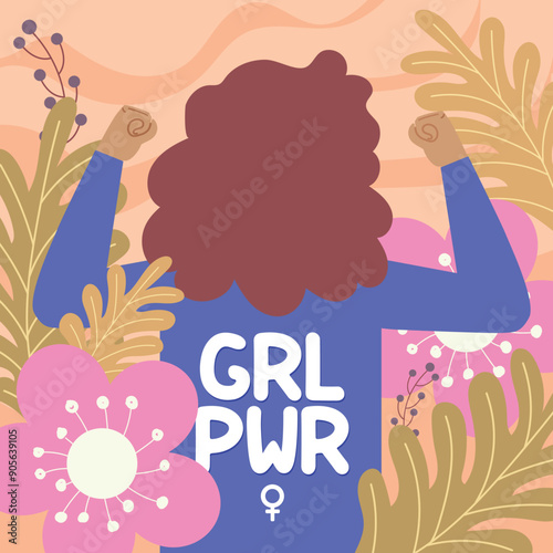 empowered woman character Vector
