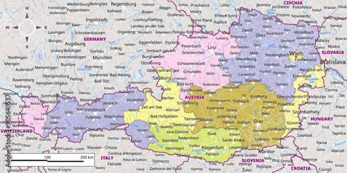 Detailed political map of Austria