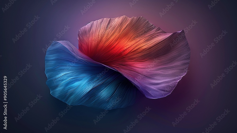 A focused image of a vibrant bloom against a dark backdrop, featuring overlapping hues of red and blue A focused image of a vibrant bloom against a dark backdrop, featuring overlapping hues of red and blue
