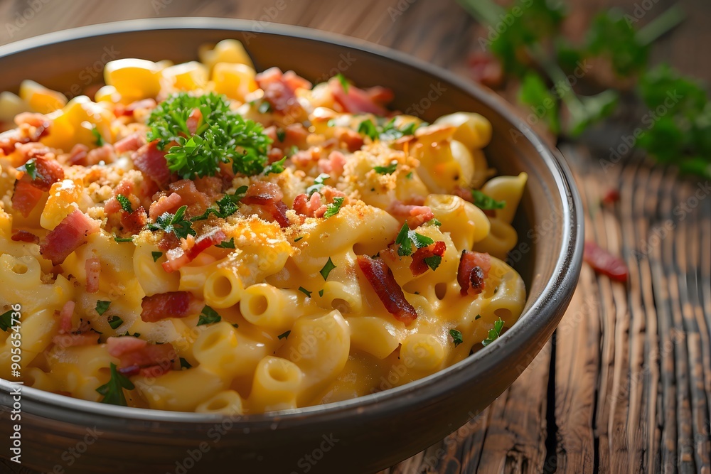Macaroni and Cheese with Bacon and Parsley Macaroni and Cheese with Bacon and Parsley