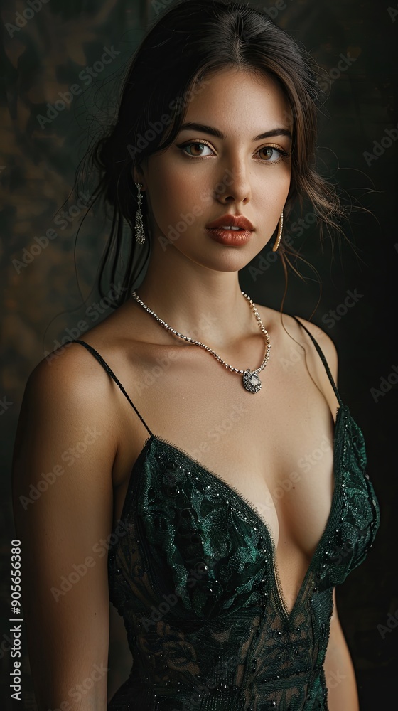 Portrait of a luxurious woman in an elegant dress Portrait of a luxurious woman in an elegant dress