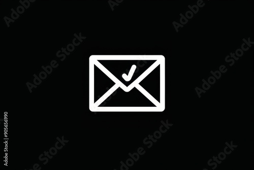 Simple black and white icon of an envelope Generative AI