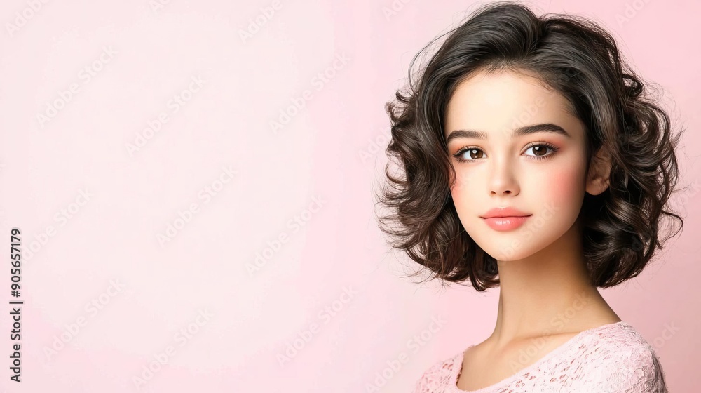A model with perfectly styled hair and flawless makeup, representing health and beauty. A model with perfectly styled hair and flawless makeup, representing health and beauty.