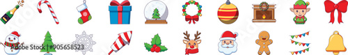 Christmas and New Year Cartoon Illustrations for Various Purposes for Infographics, Books, Banners