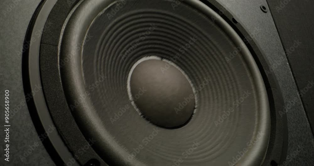 Music speaker during music playback, close-up, strong vibration Music speaker during music playback, close-up, strong vibration