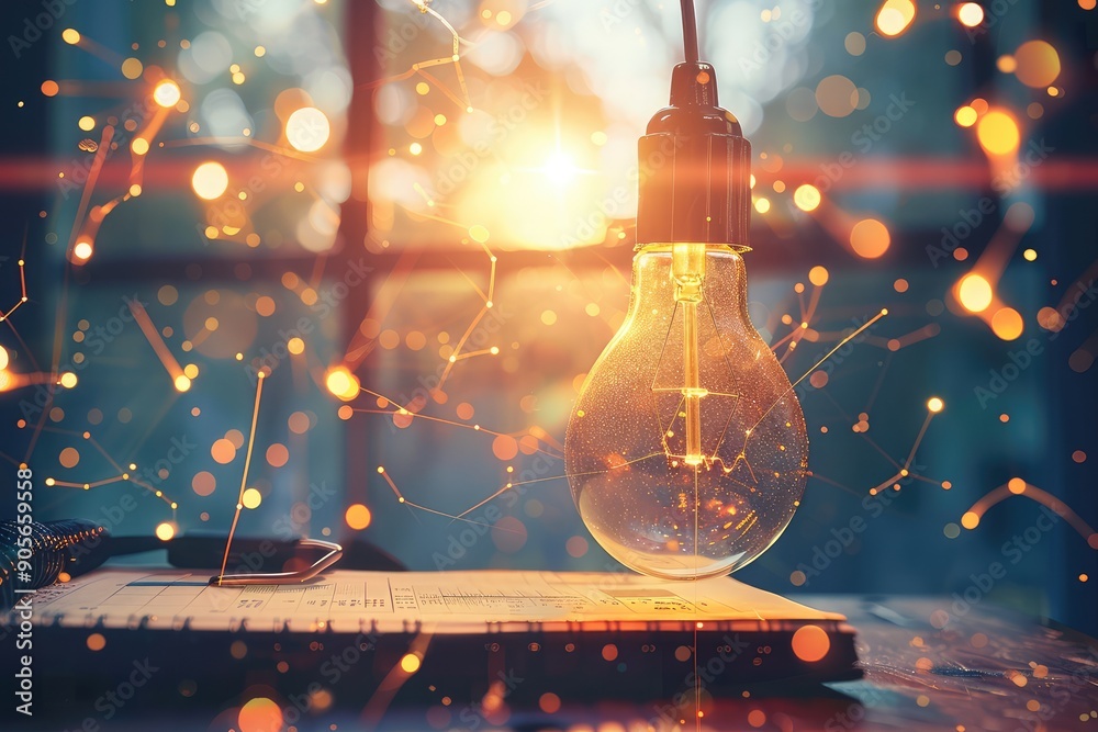 The light bulb has a brain inside on a futuristic background vector digital transformation concept The light bulb has a brain inside on a futuristic background vector digital transformation concept
