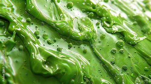  Close-up view of green substance with water droplets on its surface