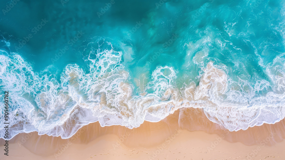 Fototapeta premium aerial view of shores beach and the sea