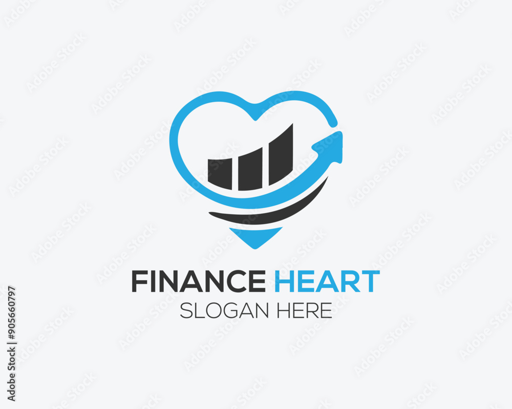Love finance logo and love symbols vector concept illustration Love finance logo and love symbols vector concept illustration