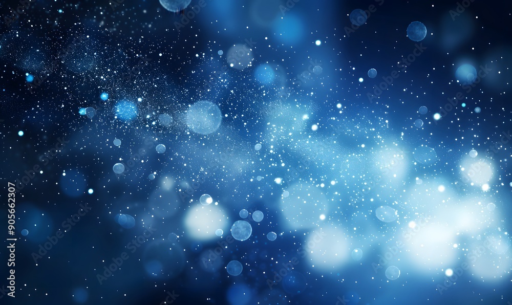 Fototapeta premium Blue science technology light glowing particles background, generative ai