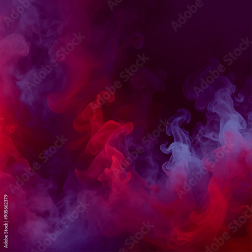 Lilac and red fog or smoke on a dark blue background. Pink vector cloudy, fog or smog background. Design element for greeting cards and labels, marketing, abstract business card background.