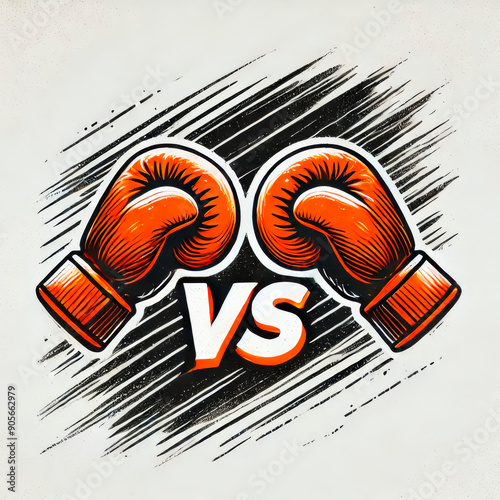 Intense showdown: fists and VS symbol