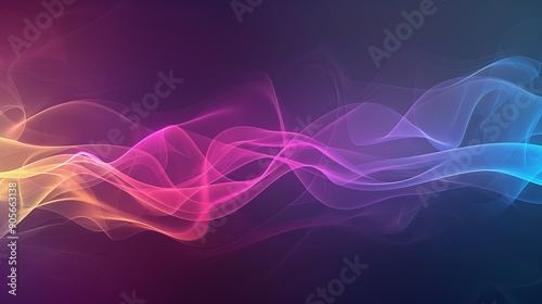 Elegant Flow of Multicolored Waves Against a Subtle Gradient Background