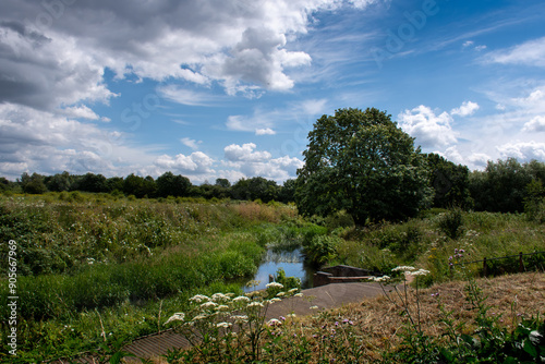 A meandering river with jett. River colne near watford