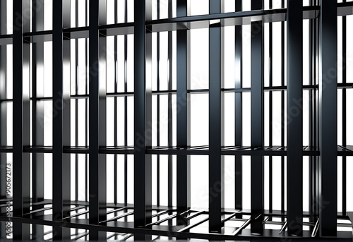 Wallpaper Mural prison bars rendered isolated white background Torontodigital.ca