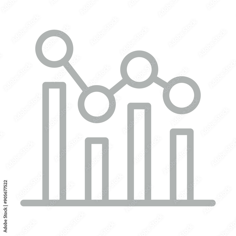 Trend Vector Line Grey Icon Design Trend Vector Line Grey Icon Design