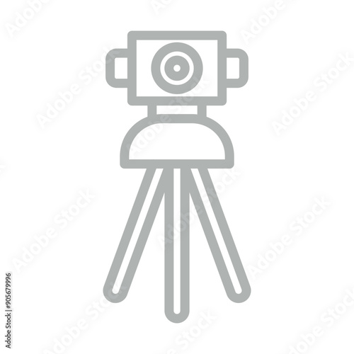 Theodolite Vector Line Grey Icon Design