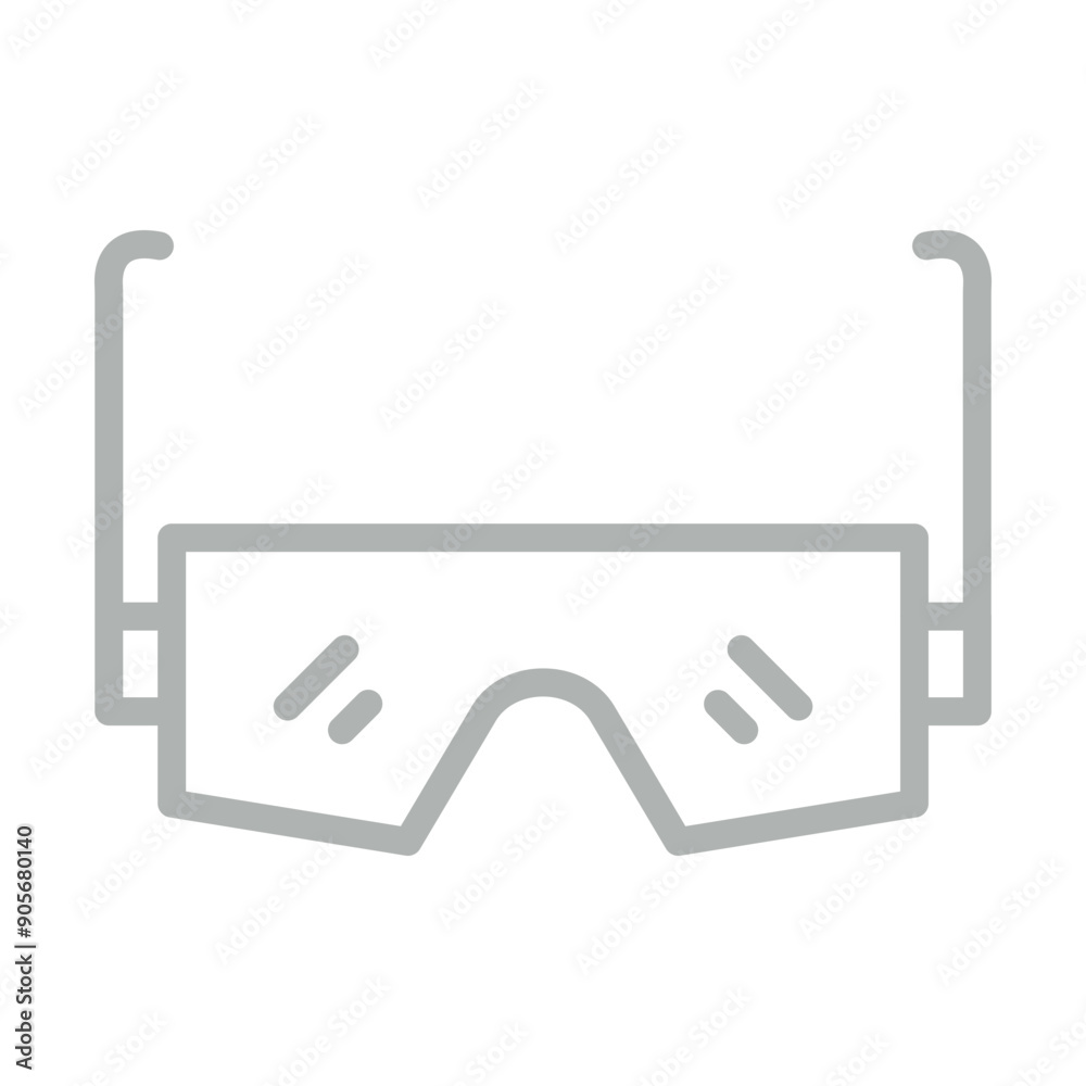 Safety Glasses Vector Line Grey Icon Design Safety Glasses Vector Line Grey Icon Design
