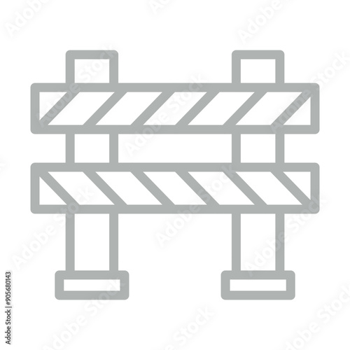 Barrier Vector Line Grey Icon Design