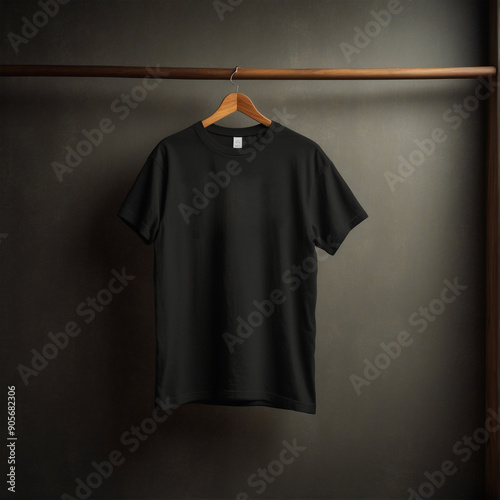  Black T-shirt mockup PSD template

