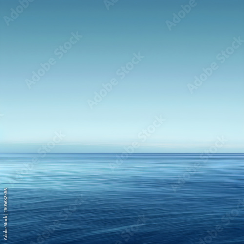 Wallpaper Mural Tranquil Ocean Sky: An Ombre Gradient Transitioning from Deep Ocean Blue to Delicate Sky Blue Torontodigital.ca