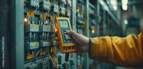 Wallpaper Mural Electrician Using a Multimeter to Check a Fuse Box Torontodigital.ca