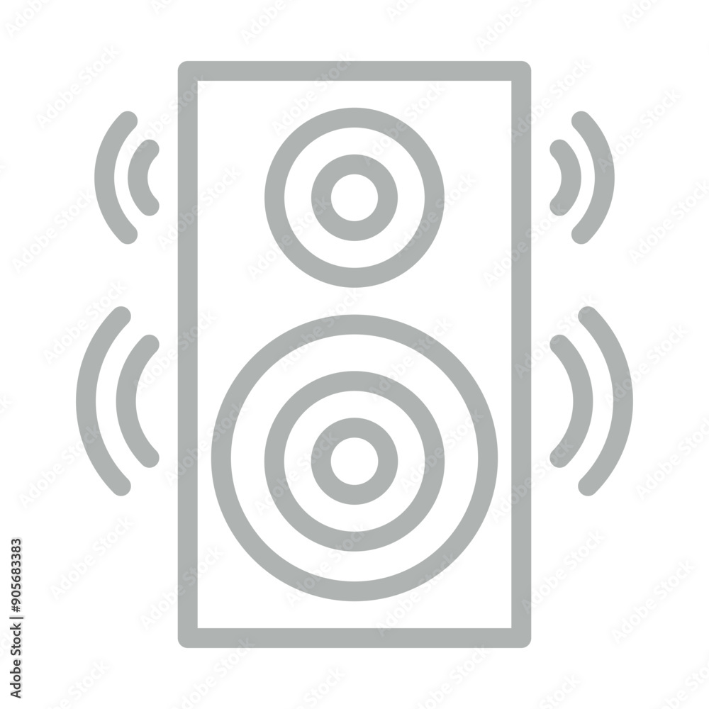 Speaker Vector Line Grey Icon Design Speaker Vector Line Grey Icon Design