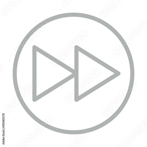 Forward Vector Line Grey Icon Design
