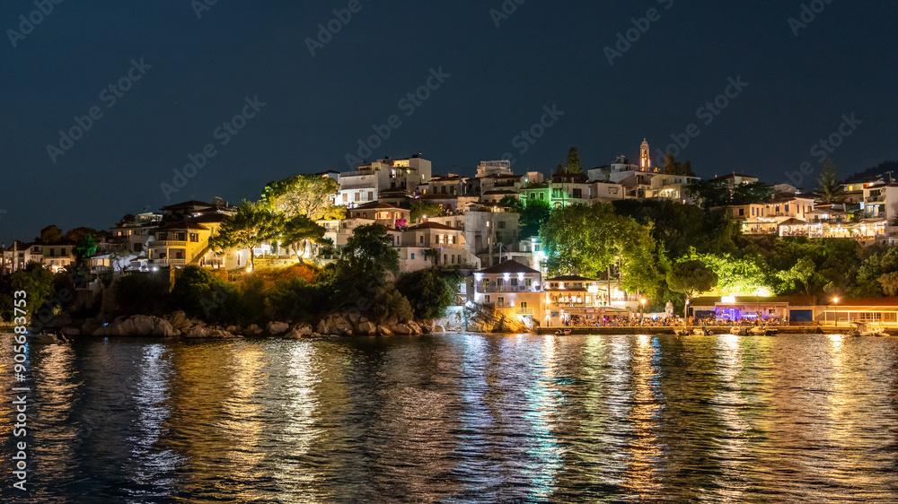 Fototapeta premium Night view from Skiathos