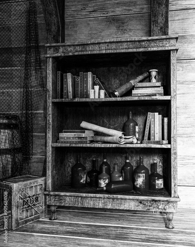 cabinet of the captain quarter background front view