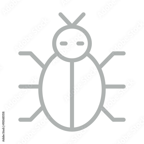 Debug Vector Line Grey Icon Design