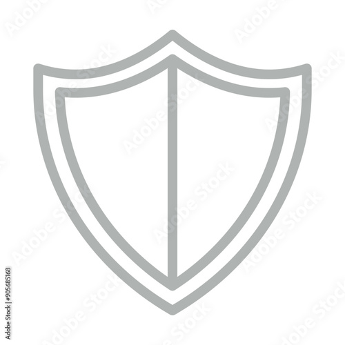 Shield Vector Line Grey Icon Design