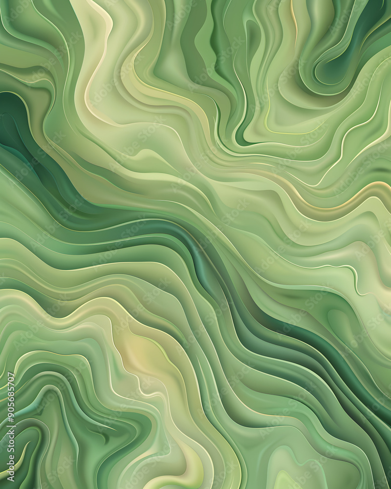Unleash your artistic potential with a serene green waves backdrop. Perfect for wallpapers and design tasks, this contemporary pattern displays fluid art textures full of creativity Unleash your artistic potential with a serene green waves backdrop. Perfect for wallpapers and design tasks, this contemporary pattern displays fluid art textures full of creativity