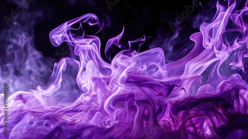 Stunning purple fire against black backdrop photo