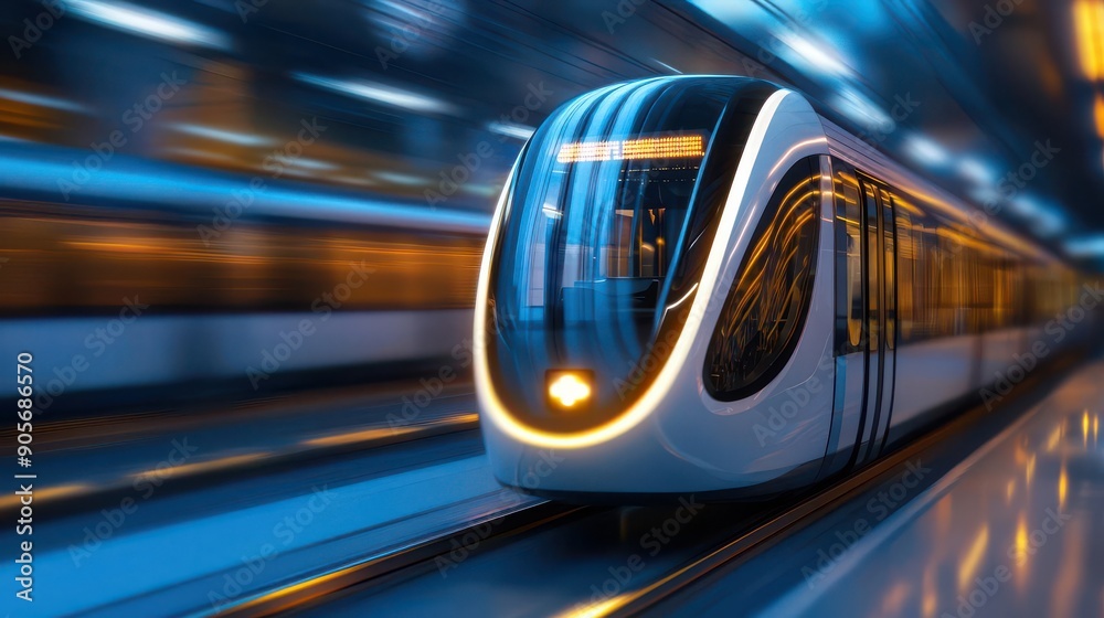 Fototapeta premium Innovations in public transit for modernized transportation, efficient commuting