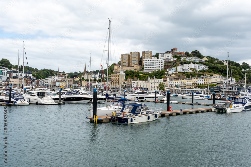 A view of the seaside town of Torquay on the English Riviera and Devon coast A view of the seaside town of Torquay on the English Riviera and Devon coast
