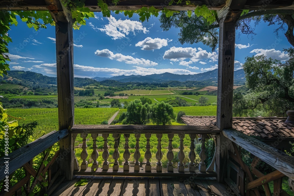 Napa Wine Country View: Adirondack Chairs Overlooking Vineyards Napa Wine Country View: Adirondack Chairs Overlooking Vineyards