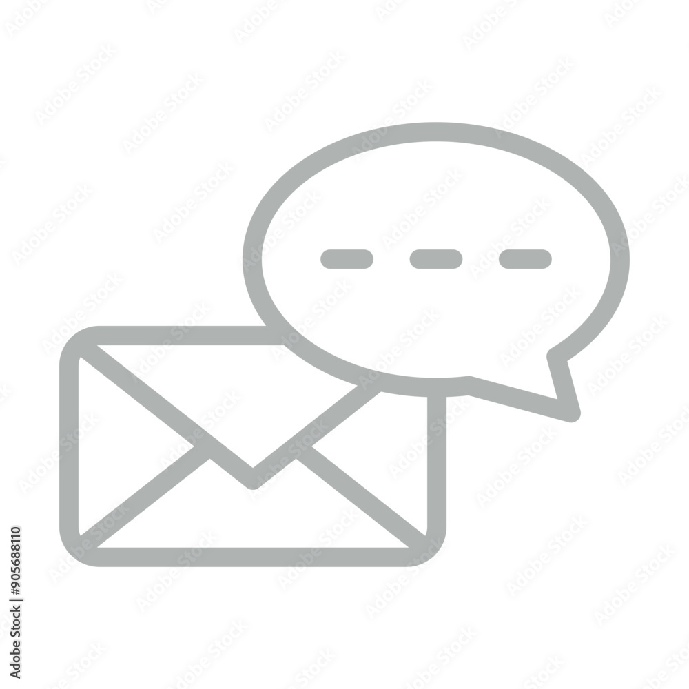 chat Vector Line Grey Icon Design chat Vector Line Grey Icon Design