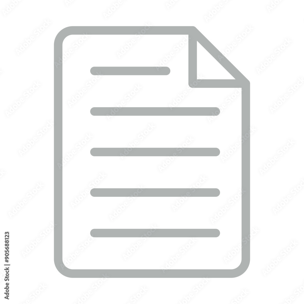 document Vector Line Grey Icon Design document Vector Line Grey Icon Design