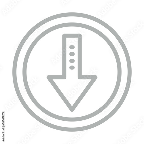 arrowdown Vector Line Grey Icon Design