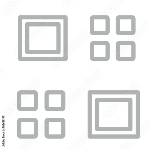 grid Vector Line Grey Icon Design