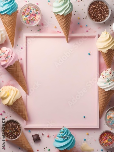 blank ice cream frame