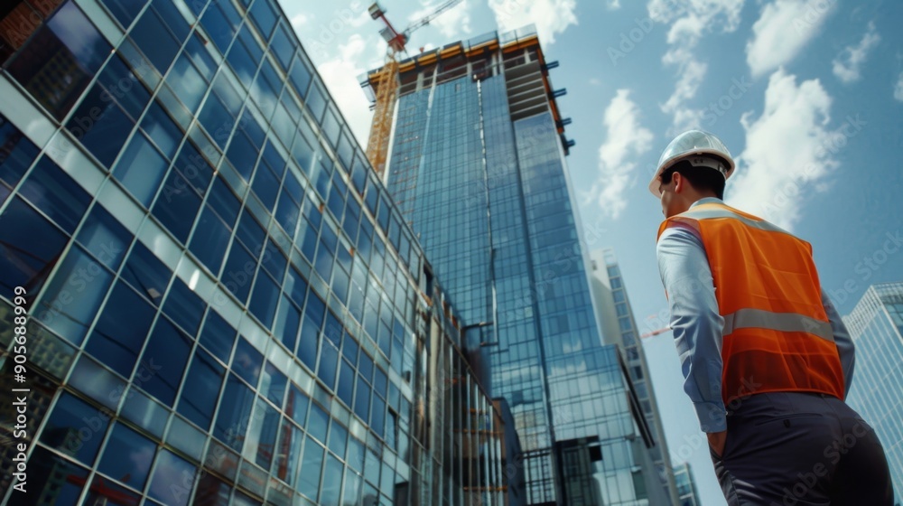 Fototapeta premium Constructtoin industry background illustration generated by ai