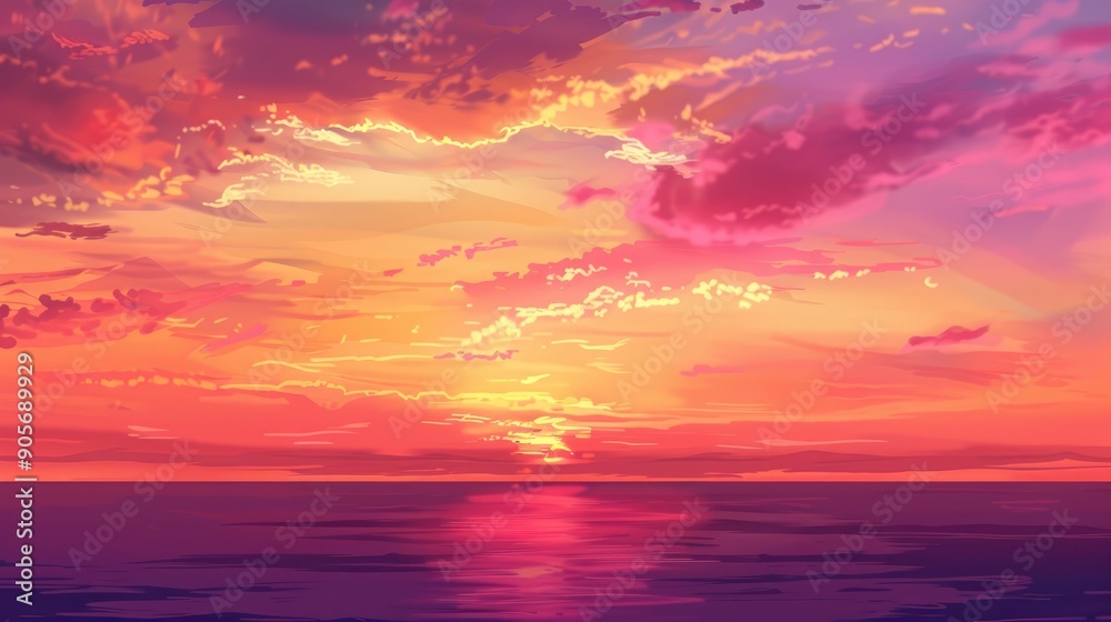 Vibrant orange and pink sunset sky wallpaper for desktop or smartphone Vibrant orange and pink sunset sky wallpaper for desktop or smartphone
