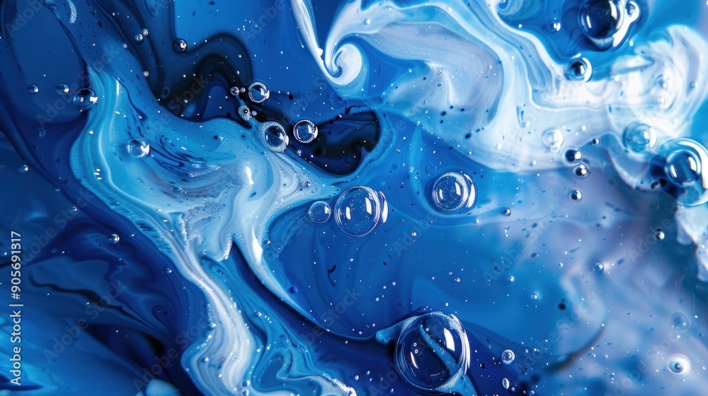 Abstract Blue Swirls with Bubbles Abstract Blue Swirls with Bubbles