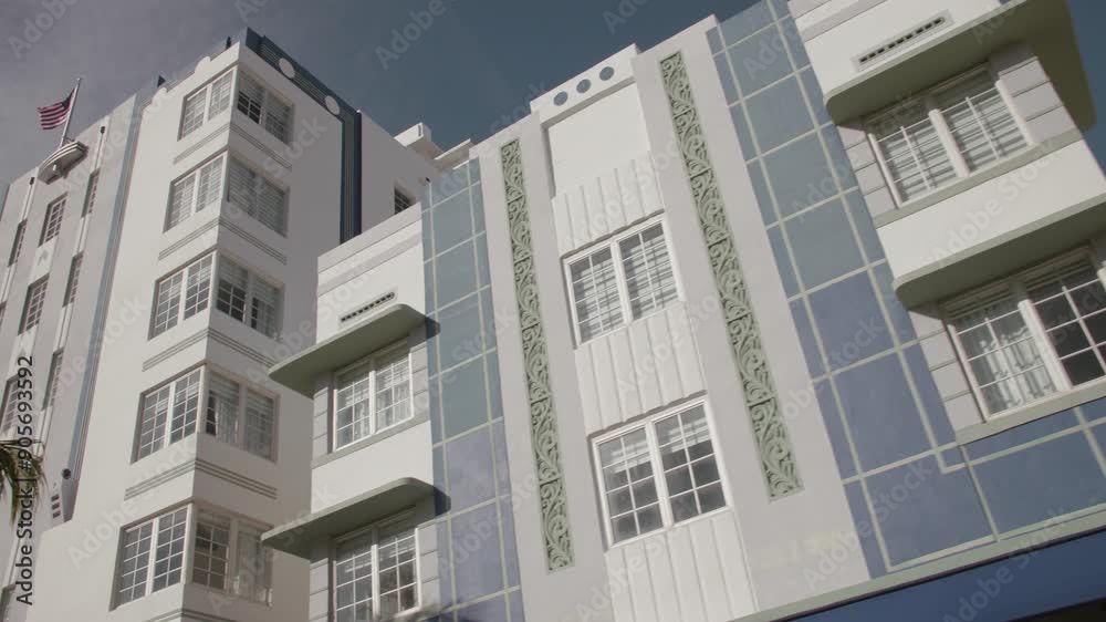 Ocean Drive. Miami Beach Florida. Art Deco. USA. Hotel, tropical Ocean Drive. Miami Beach Florida. Art Deco. USA. Hotel, tropical