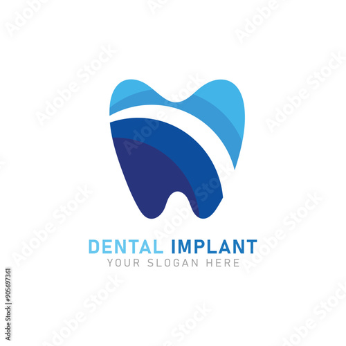 Tooth logo design. Can be used as logo for dental, dentist or stomatology clinic, teeth care and health concept