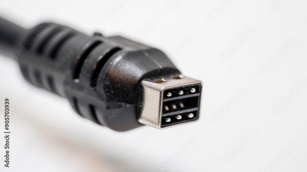 Cable TV Cord. Professional Coaxial Cable Connector (RG6) Close Up Black Pin Network Television Broadcast Cable TV Cord. Professional Coaxial Cable Connector (RG6) Close Up Black Pin Network Television Broadcast